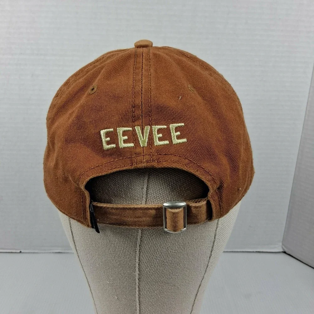 Pokemon Eevee Winking Embroidered Baseball Cap Brown Yellow Adjustable Hat 2019